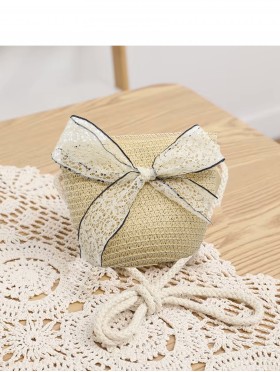 Crochet Mini Bag W/ Lace Ribbon